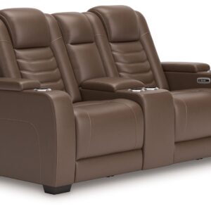 High Impact - Tobacco - Power Reclining Loveseat With Console / Adj Hdrst