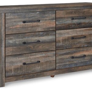 Drystan - Brown / Beige - Six Drawer Dresser