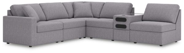 Modmax - Granite - 6-Piece Sectional With Audio System Console And 3 Armless Chairs