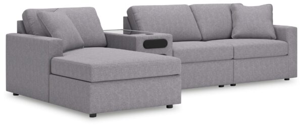 Modmax - Granite - 4-Piece Sectional With Laf Corner Chaise And Audio System Console