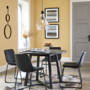 Centiar - Black / Gray - 5 Pc. - Round Dining Room Table, 4 Side Chairs