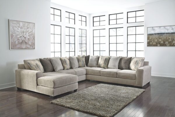 Ardsley - Pewter - Left Arm Facing Corner Chaise with Sofa 4 Pc Sectional