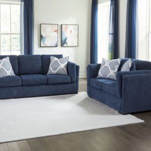 Evansley - Navy - 2 Pc. - Sofa, Loveseat