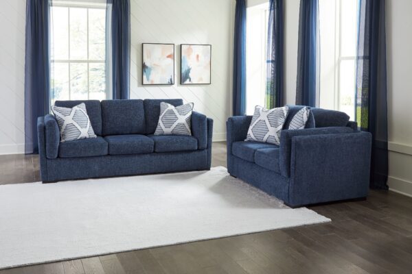 Evansley - Navy - 2 Pc. - Sofa, Loveseat