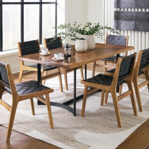 Fortmaine - Brown / Black - 7 Pc. - Dining Table, 6 Side Chairs