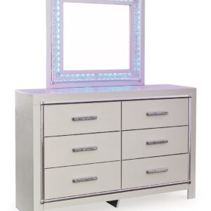 Zyniden - Silver - Dresser And Mirror