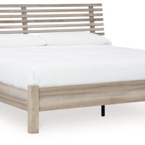 Hasbrick - Tan - King Slat Panel Bed