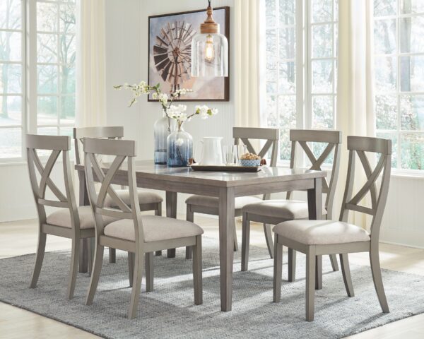 Parellen - Gray - 7 Pc. - Dining Room Table, 6 Side Chairs