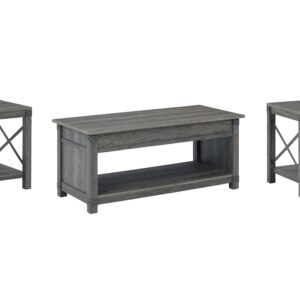 Freedan - Grayish Brown - 3 Pc. - Coffee Table, 2 End Tables