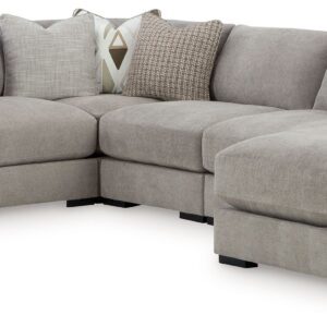 Aslan Court - Pebble - 6-Piece Sectional With RAF Corner Chaise