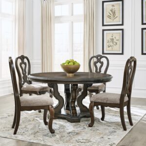 Maylee - Dark Brown - 6 Pc. - Dining Table, 4 Chairs