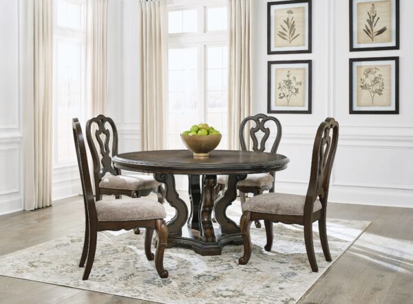 Maylee - Dark Brown - 6 Pc. - Dining Table, 4 Chairs
