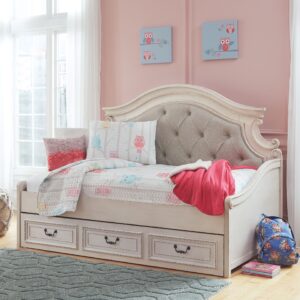 Realyn - Chipped White - Twin Day Bed with Storage
