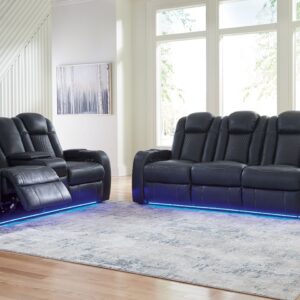 Fyne-Dyme - Sapphire - 2 Pc. - Power Reclining Sofa, Power Reclining Loveseat