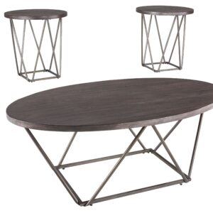 Neimhurst - Dark Brown - Occasional Table Set (Set of 3)