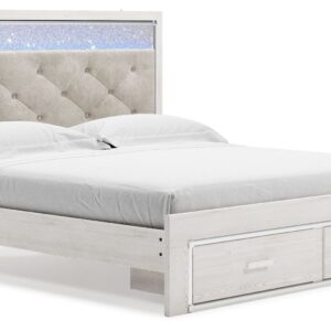 Altyra - White - King Upholstered Storage Bed