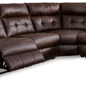 Punch Up - Walnut - 4-Piece Power Reclining Sectional