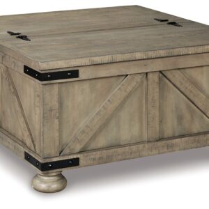 Aldwin - Gray - Cocktail Table With Storage - Square