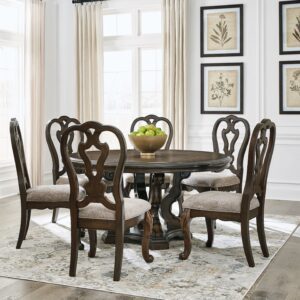 Maylee - Dark Brown - 8 Pc. - Dining Table, 6 Chairs