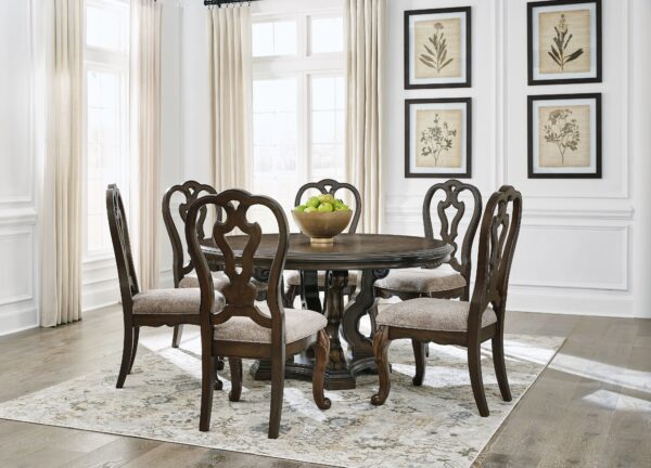 Maylee - Dark Brown - 8 Pc. - Dining Table, 6 Chairs