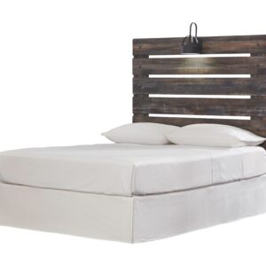 Drystan - Brown / Beige - Full Panel Headboard with Bolt on Bed Frame