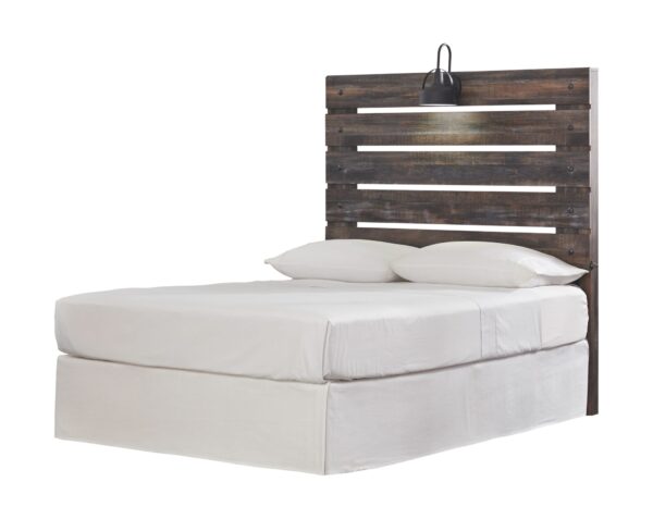 Drystan - Brown / Beige - Full Panel Headboard with Bolt on Bed Frame
