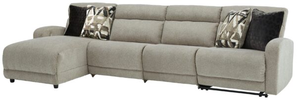 Colleyville - Stone - 4-Piece Power Reclining Sectional With Laf Press Back Power Chaise