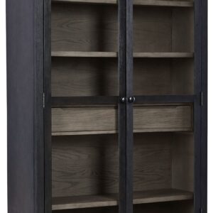 Lenston - Black / Gray - Accent Cabinet with 2 Doors