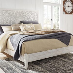 Paxberry - Whitewash - King Panel Bed