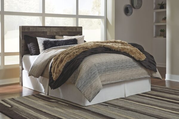 Derekson - Multi Gray - Queen Panel Headboard with Bolt on Bed Frame