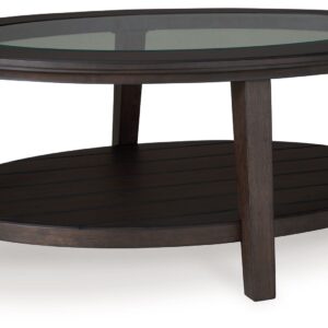Celamar - Dark Brown - Oval Cocktail Table