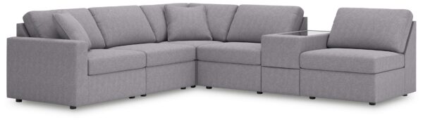 Modmax - Granite - 6-Piece Sectional With Storage Console And 3 Armless Chairs