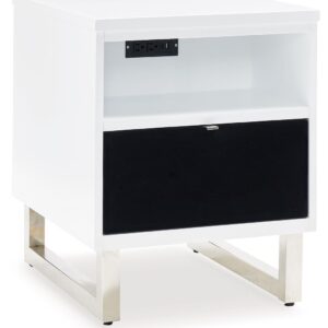 Gardoni - White / Black - Chair Side End Table