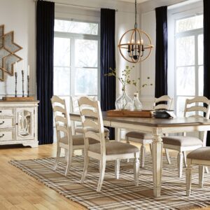 Realyn - White - 7 Pc. - Extension Table, 6 Ladderback Side Chairs