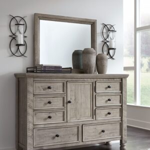 Harrastone - Gray - Dresser, Mirror