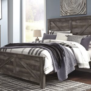 Wynnlow - Gray - King Crossbuck Panel Bed