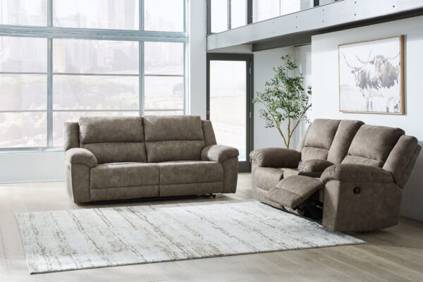 Laresview - Fossil - 2 Pc. - Reclining Sofa, Reclining Loveseat With Console