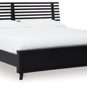 Danziar - Black - King Slat Panel Bed
