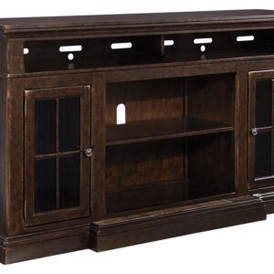 Roddinton - Dark Brown - XL TV Stand w/Fireplace Option