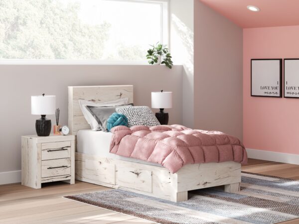 Lawroy - Light Natural - Twin Panel Bed With 2 Under Bed Storage Units