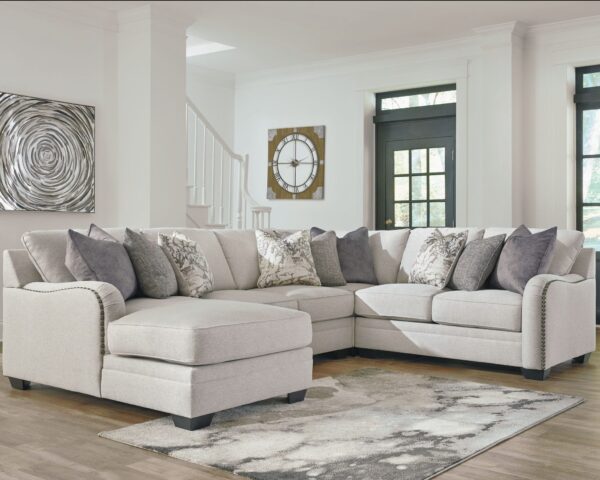 Dellara - Chalk - Left Arm Facing Corner Chaise 4 Pc Sectional