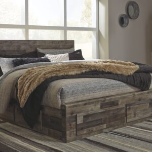 Derekson - Multi Gray - King Panel Bed with 6 Storage Drawers