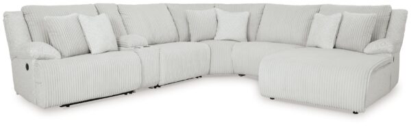 Top Tier - Alloy - 6-Piece Reclining Sectional With Raf Chaise