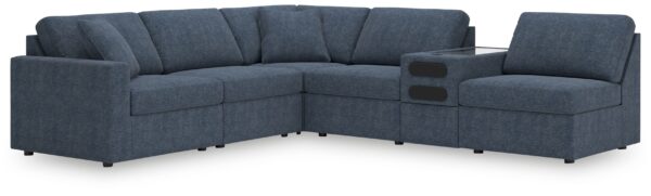 Modmax - Ink - 6-Piece Sectional With Audio System Console And 3 Armless Chairs