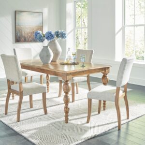 Rybergston - Light Brown - 5 Pc. - Rectangular Dining Table, 4 Chairs