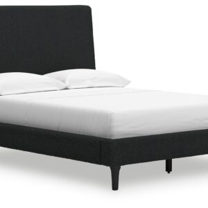 Cadmori - Black - Full Upholstered Bed With Roll Slats