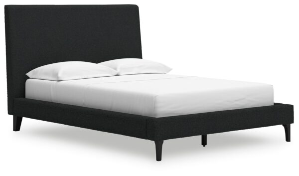 Cadmori - Black - Full Upholstered Bed With Roll Slats