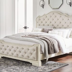 Arlendyne - Antique White - King Upholstered Bed
