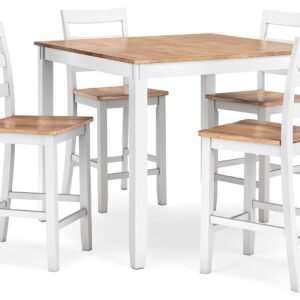 Gesthaven - Natural / White - Dining Room Counter Table Set (Set of 5)