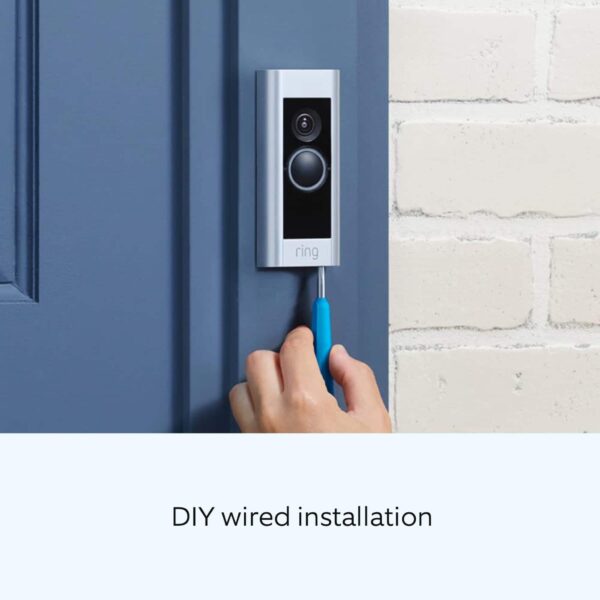 Ring - Wired Doorbell Plus Smart Wi-Fi Video Doorbell - Satin Nickel